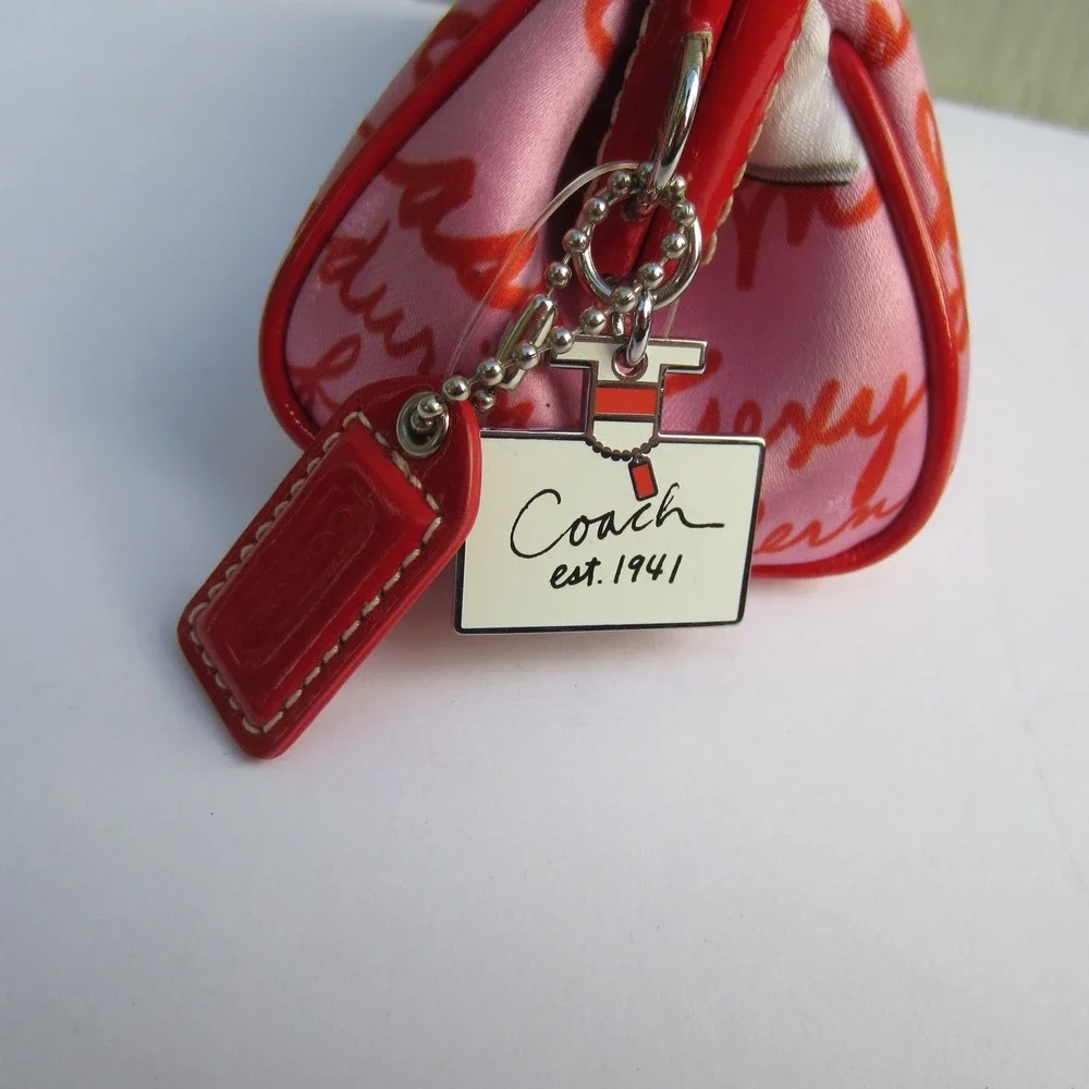 COACH LIMITED EDITION Satin Kisslock Perfume Bottle Print Framed Bag 8''X3''X3''